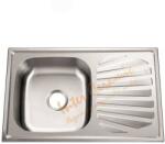 Inter Ceramic Chiuveta inox Inter Ceramic cu o cuva si picurator dreapta finisaj inox satinat 80x50 cm (8022 R) Chiuveta