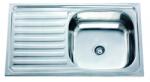 Inter Ceramic Chiuveta inox Inter Ceramic Alpaca cu o cuva cu picurator in stanga finisaj inox lucios 75x40 cm (7540 L) Chiuveta
