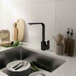 Inter Ceramic Baterie bucatarie monocomanda Inter Ceramic finisaj negru mat (233010 BLACK)