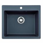 Inter Ceramic Chiuveta compozit Inter Ceramic finisaj granit gri 57x50 cm cu orificiu baterie (8304 GREY CENTRAL HOLE) Chiuveta