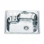 Inter Ceramic Chiuveta inox Inter Ceramic Alpaca cu o cuva fara picurator finisaj inox lucios 56.5x45 cm (5645) Chiuveta