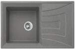 Inter Ceramic Chiuveta compozit Inter Ceramic finisaj granit gri 78x50 cm cu picurator (8104G) Chiuveta