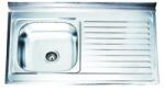 Inter Ceramic Chiuveta inox Inter Ceramic Alpaca cu o cuva si picurator dreapta finisaj inox lucios 100x60 cm (10060R) Chiuveta