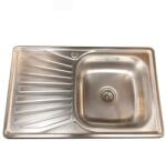 Inter Ceramic Chiuveta inox Inter Ceramic cu o cuva si picurator stanga finisaj inox lucios 80x50 cm (8050 PF L TAMPICO) Chiuveta