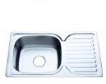 Inter Ceramic Chiuveta inox Inter Ceramic cu o cuva si picurator finisaj inox satinat 76x42 cm (7642 D) Chiuveta