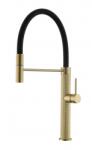 Inter Ceramic Baterie bucatarie cu pipa flexibila Inter Ceramic finisaj auriu-negru mat (7789809GOLD)