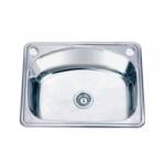 Inter Ceramic Chiuveta inox Inter Ceramic Alpaca cu o cuva fara picurator finisaj inox lucios 61.5x47.5 cm (6046/6248) Chiuveta