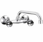 Inter Ceramic Baterie bucatarie dubla comanda Inter Ceramic Clear finisaj crom lucios pipa 17.6 cm (5015838 7120)