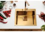 Inter Ceramic Chiuveta inox Inter Ceramic cu o cuva fara picurator finisaj auriu satinat 50x42 cm (5032G) Chiuveta