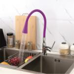 Inter Ceramic Baterie bucatarie cu pipa flexibila Inter Ceramic Havana finisaj crom lucios-mov mat cu 2 functii (7108223 HAVANA PURPLE)