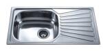 Inter Ceramic Chiuveta inox Inter Ceramic Tampico cu o cuva si picurator finisaj inox lucios 78x43 cm (7843 TAMPICO) Chiuveta