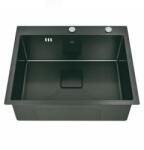 Inter Ceramic Chiuveta inox Inter Ceramic cu o cuva fara picurator finisaj negru satinat 50x42 cm (5032B) Chiuveta