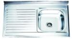 Inter Ceramic Chiuveta inox Inter Ceramic cu o cuva si picurator stanga finisaj inox lucios 100x60 cm (10060L) Chiuveta