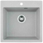 Inter Ceramic Chiuveta compozit Inter Ceramic finisaj granit gri nisip 50x50 cm cu orificiu baterie (5050 SAND CENTRAL HOLE) Chiuveta