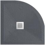 BALNEO Cadita dus semirotunda Balneo Stone Tray din compozit 90x90 gri inchis (C0501020110-1)