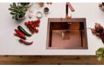 Inter Ceramic Chiuveta inox Inter Ceramic cu o cuva fara picurator finisaj cupru satinat 50x42 cm (5032K) Chiuveta