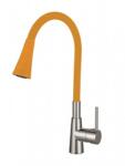 Inter Ceramic Baterie bucatarie cu pipa flexibila Inter Ceramic Havana finisaj crom lucios-galben mat cu 2 functii (7108223 HAVANA YELLOW)