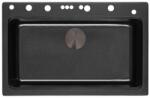 Inter Ceramic Chiuveta compozit Inter Ceramic finisaj granit negru 76x49 cm cu orificiu baterie (8276 BLACK) Chiuveta