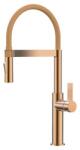 Inter Ceramic Baterie bucatarie cu pipa flexibila Inter Ceramic finisaj Rose Gold periat cu 2 functii (7169184BRUSH ROSE GOLD)