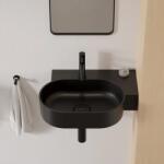 Omnires Lavoar suspendat Omnires Ovo M+ finisaj negru lava mat 55.5 cm dreapta (OVO555UWPBLV) - neakaisa