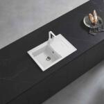 Inter Ceramic Chiuveta compozit Inter Ceramic finisaj alb 78x50 cm cu picurator (8104 WHITE) Chiuveta