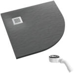 Schedpol Kalait Grey Stone félkör alakú zuhanytálca 90x90 cm szürke 3.3104/S/ST-M2 (33104SSTM2)