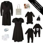  Moniel luxus kórházi szett kismamáknak és babáknak All Black fekete ingyen ajándék hálóinggel, XL-es méret