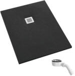Schedpol Kalait Black Stone téglalap alakú zuhanytálca 180x80 cm fekete 3.3114/C/ST-M2 (33114CSTM2)