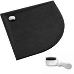 Schedpol Etrusco Black Stone félkör alakú zuhanytálca 90x90 cm fekete 3.464/C/ST (3464CST)