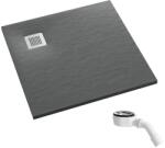 Schedpol Kalait Grey Stone négyzet alakú zuhanytálca 90x90 cm szürke 3.3101/S/ST-M2 (33101SSTM2)