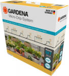 GARDENA Micro-Drip-System csepegtető öntözőkészlet balkonra, 15 növény, csepegtetők (fekete/szürke, 2023-as modell) (13401-20) (13401-20) - aqua