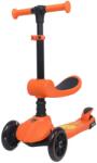 Kick'n'Roll Trotineta pliabila cu 3 roti luminoase, ghidon reglabil si scaun retractabil, 2 in 1, Kick'n Roll, Lamborghini L5, Portocaliu Trotineta