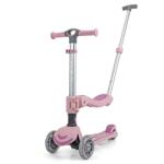 Kick'n'Roll Trotineta pliabila cu 3 roti luminoase, ghidon reglabil si scaun detasabil, 3 in 1, Kick'n Roll, S6 Eco, Roz Trotineta