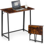 ModernHOME Masă de calculator pliabilă 80x45 cm masă pentru laptop loft nuc antic ModernHome