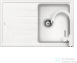 SCHOCK Element D-100S konyhai mosogatótálca Schock Plutos konyhai csapteleppel, CRISTALITE® Alpina 780 x 500 mm, gránit kompozit, fehér SETED100SPALPI (SETED100SPALPI)