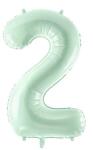 PartyDeco Fólia lufi ''2'', 72cm, zöld