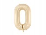 PartyDeco Fólia lufi ''0'', 72cm, Bézs