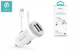  Devia Apple Iphone Lightning Szivargyújtós Töltő Adapter + Lightning Adatkábel - 5v/3, 1a - White (st326905)