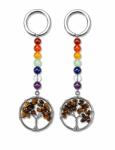  Breloc Ochi de Tigru 10cm Copacul Vietii cu Pietre 7 Chakre Decorativ 1 Buc