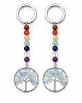  Breloc Acvamarin 10 cm Copacul Vietii cu Pietre 7 Chakre Decorativ 1 Buc