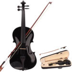 DEPOX Vioara clasica din lemn, DEPOX®, Marime 4/4, Doua arcusuri, Negru, toc inclus (1444)