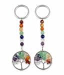  Breloc Cuart Mixt 10 cm Copacul Vietii cu Pietre 7 Chakre Colorat 1 Buc