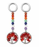  Breloc Coral Rosu 10 cm Copacul Vietii cu Pietre 7 Chakre Decorativ 1 Buc