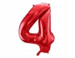 PartyDeco Fólia lufi ''4'', 86cm, piros