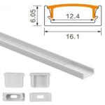 Life Light Led Alusín Led profil szett, 2 méter 8-12 mm Led szalaghoz. 2 m fehér sín + átlátszó búra + 4 db végzáró. LIFE LIGHT LED (LLLSZASIN2M20595ATSZETT)