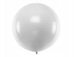 PartyDeco Kerek lufi 1 m, Metallic Silver Snow