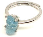 R. M. ékszer Akvamarin gyűrű, kék nyers kristály 10x8 mm, állítható - „Nyersvíz (019405)