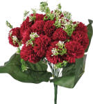 Valex Decor Krizantém selyemvirág csokor, 18 ágú, 38cm magas - Bordó (LD019-05)
