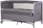 Chipolino Patut pliabil Chipolino Relax charcoal linen cu laterala culisanta