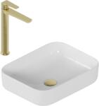 Excellent Set lavoar cu baterie Cori 2.0 50x38 cu baterie inalta Clever 2.0 auriu periat (ZEPR.0052)